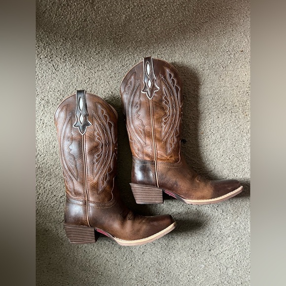 Justin Boots Shoes - Justin Boots Brown Leather Western Heeled Boots